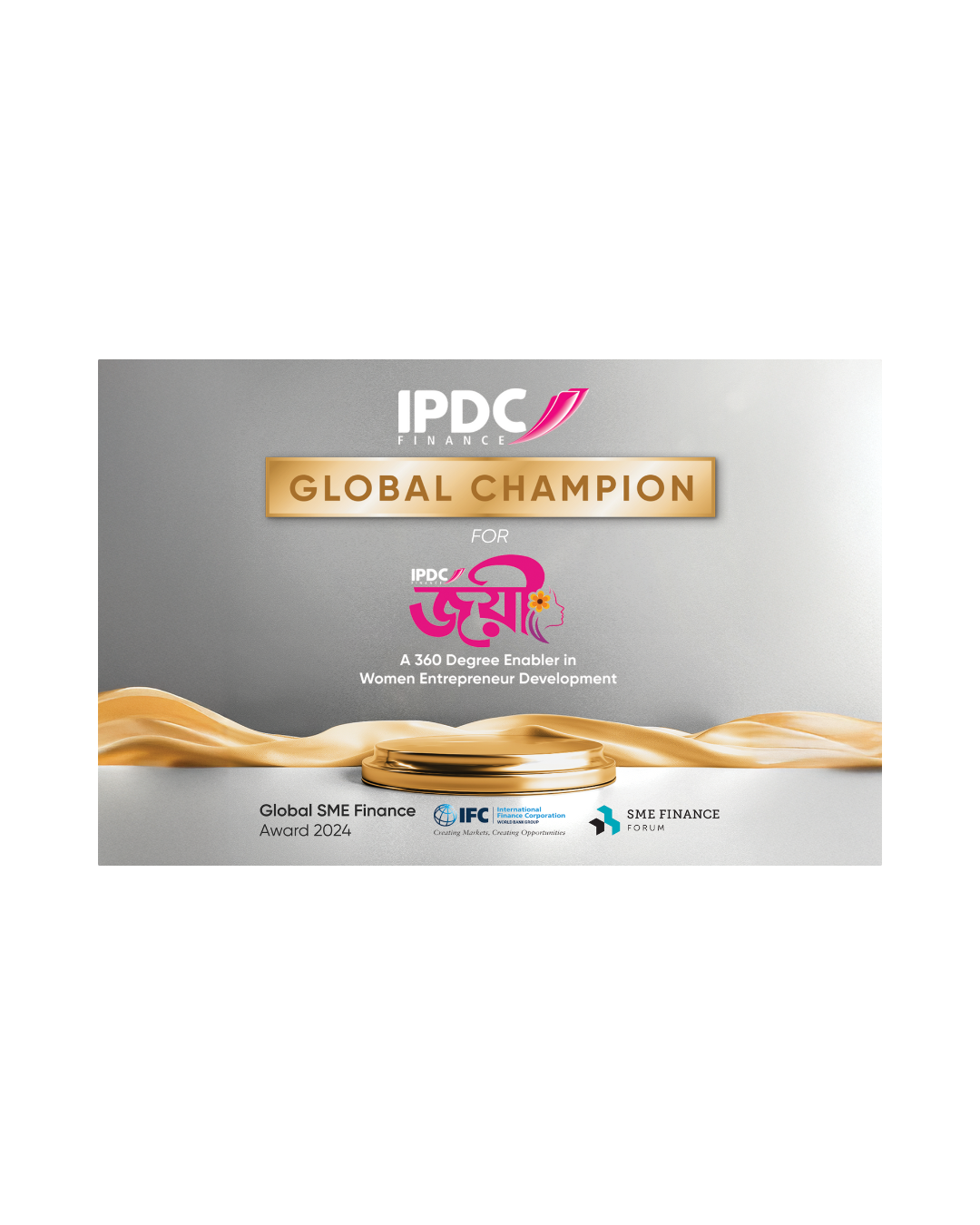 Global Champion for Women Entrepreneur Support at SME Finance Awards 2024
