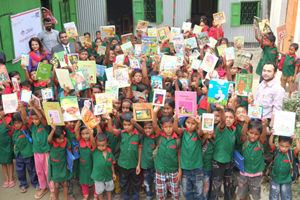 Handing over books to Primary Schools and Colleges